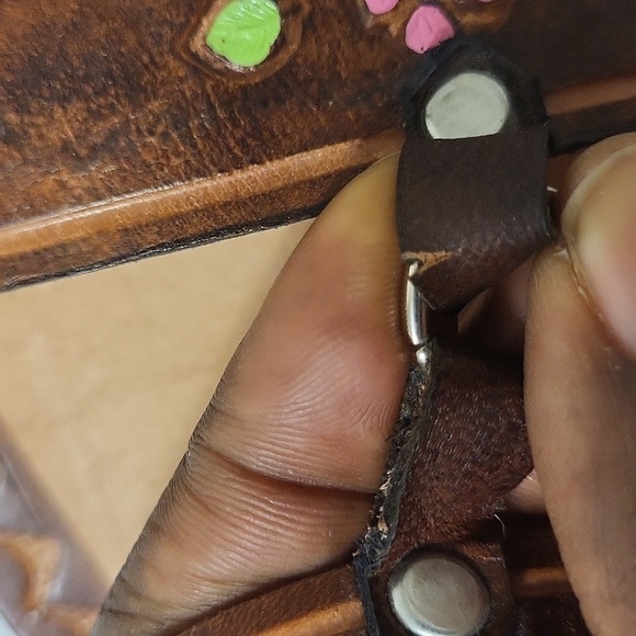 Mexican Hand Tooled Brown leather upper and insole  slippers in size 7 - Picture 9 of 9